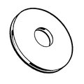 Midwest Fastener Fender Washer, Fits Bolt Size #6 , Steel Zinc Plated Finish, 100 PK 54340